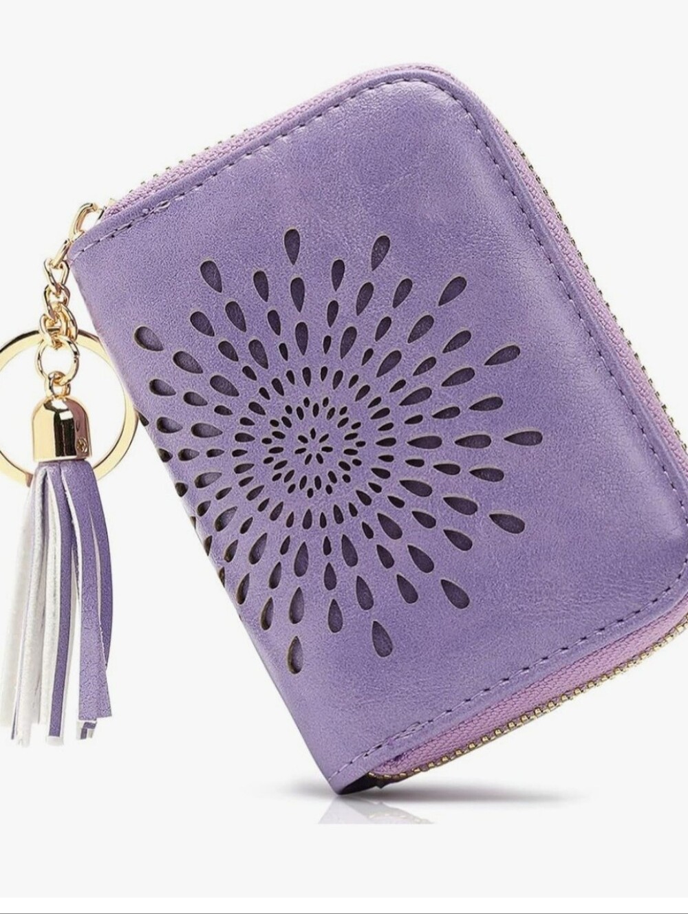 Purple Tassel Zip Card Holder Wallet